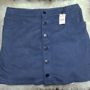 Express Size 8 Blue Suede Skirt